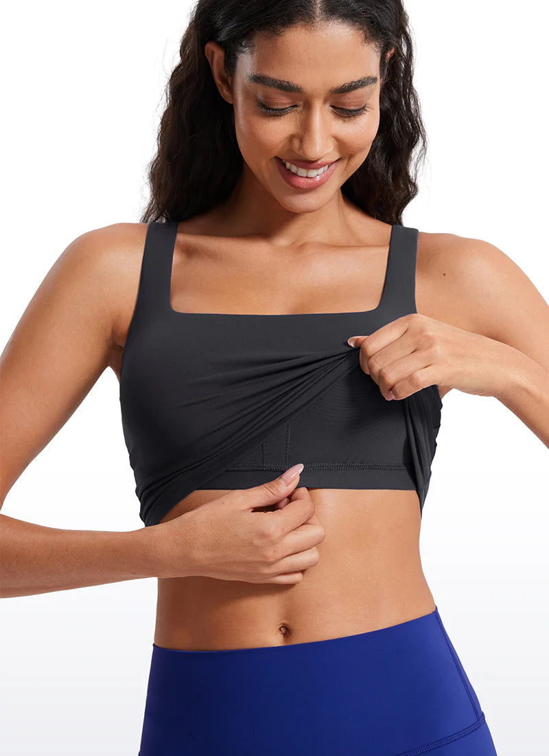 CRZ YOGA Butterluxe Square Neck Built in Bra Tank