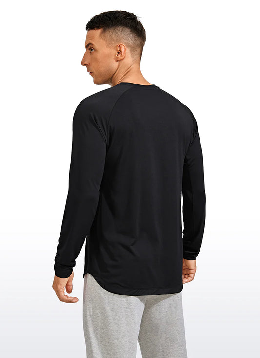 CRZ YOGA Lightweight Rounded Scallop Bottom Long Sleeves