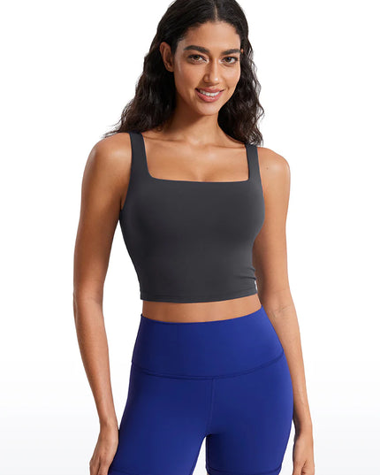 CRZ YOGA Butterluxe Square Neck Built in Bra Tank