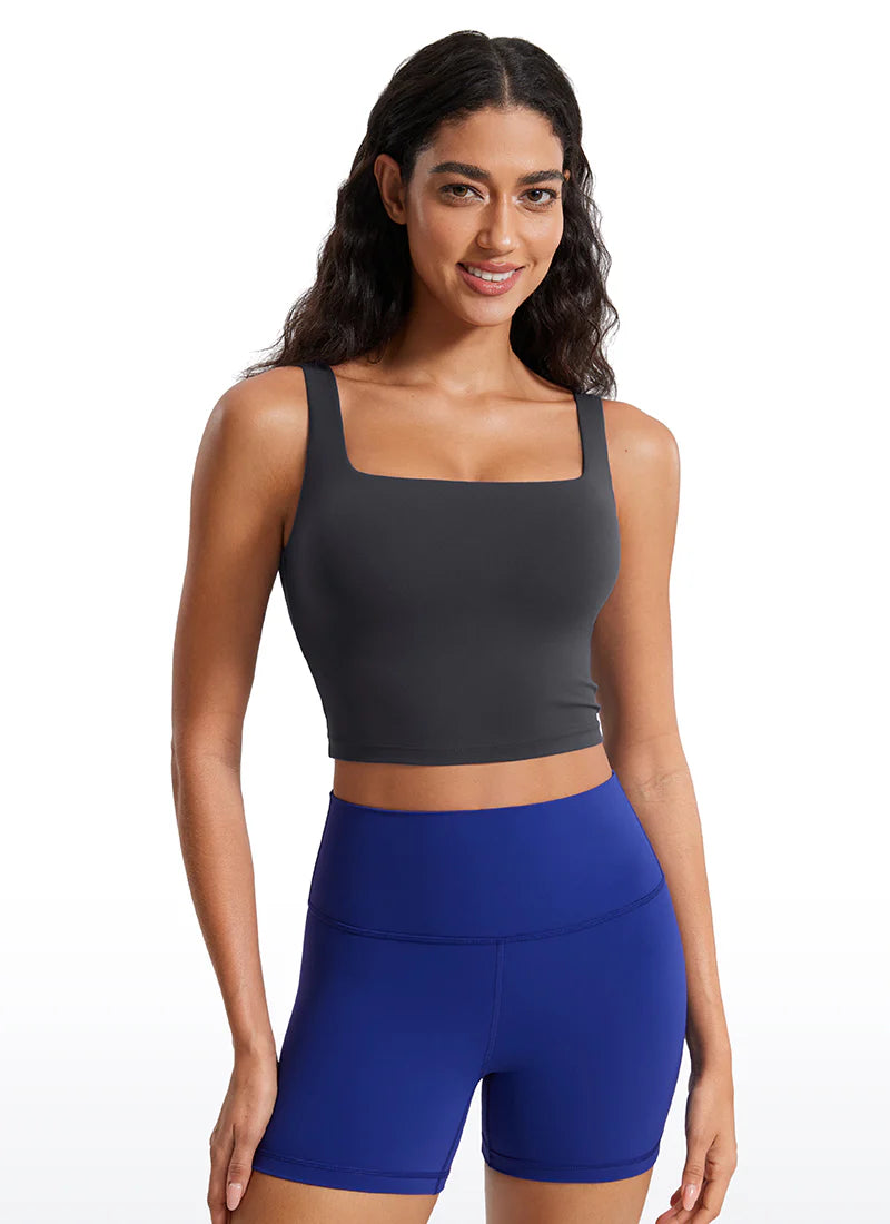 CRZ YOGA Butterluxe Square Neck Built in Bra Tank