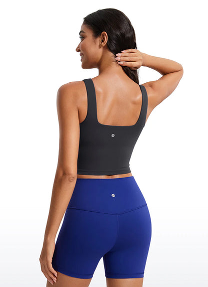 CRZ YOGA Butterluxe Square Neck Built in Bra Tank