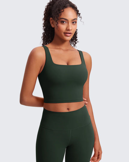 CRZ YOGA Butterluxe Square Neck Built in Bra Tank