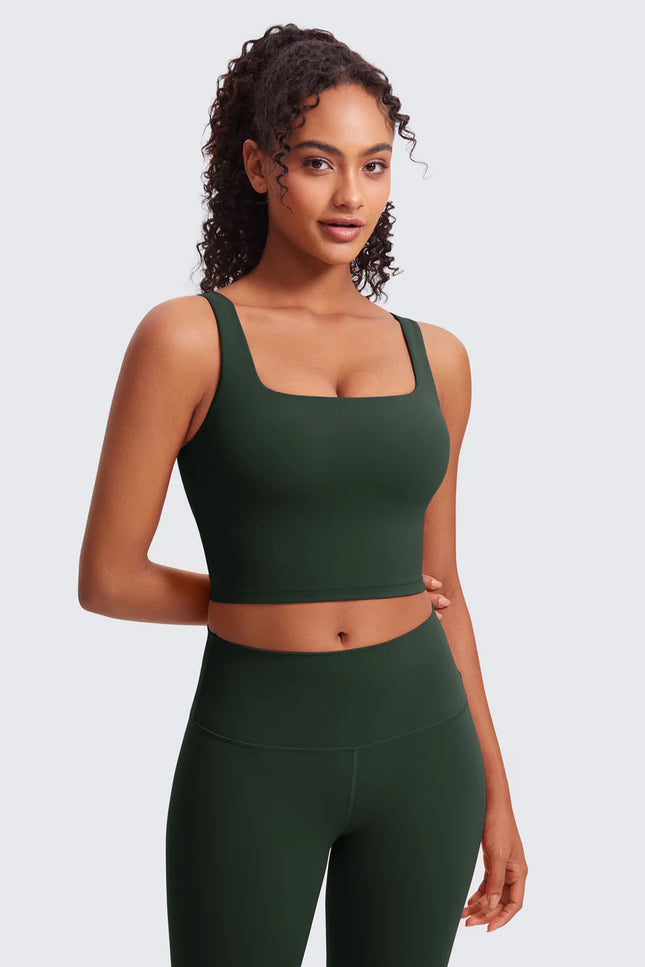 CRZ YOGA Butterluxe Square Neck Built in Bra Tank