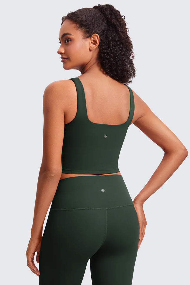 CRZ YOGA Butterluxe Square Neck Built in Bra Tank