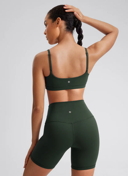 CRZ YOGA Butterluxe Adjustable Spaghetti Strap Bra