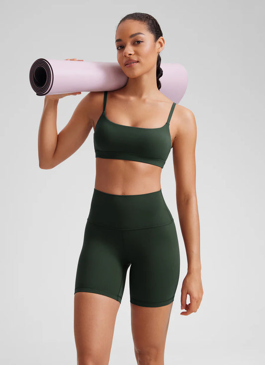 CRZ YOGA Butterluxe Adjustable Spaghetti Strap Bra