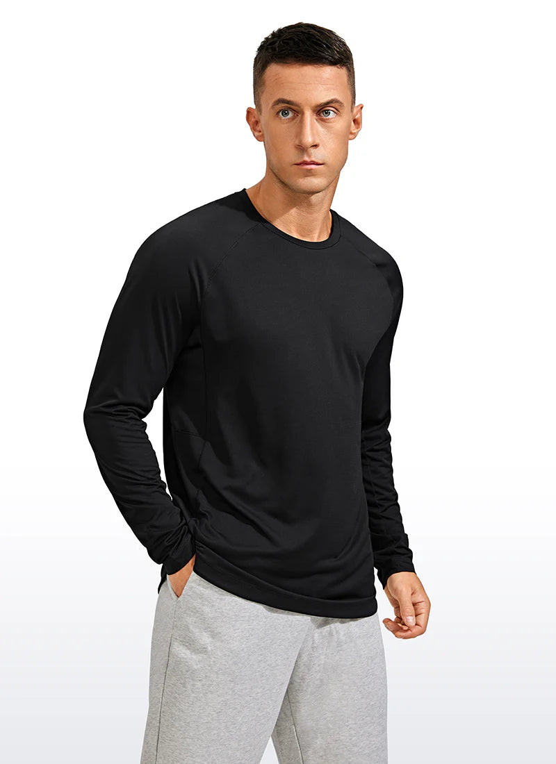 CRZ YOGA Lightweight Rounded Scallop Bottom Long Sleeves