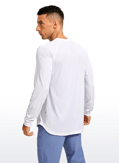 CRZ YOGA Lightweight Rounded Scallop Bottom Long Sleeves