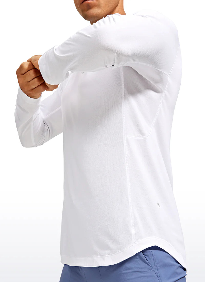 CRZ YOGA Lightweight Rounded Scallop Bottom Long Sleeves