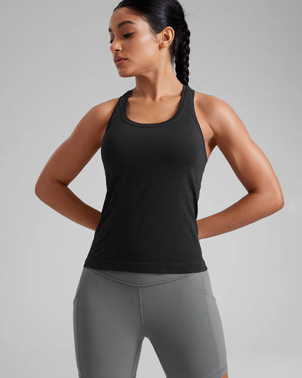 CRZ YOGA Seamless Scoop Neck Tanks Racerback