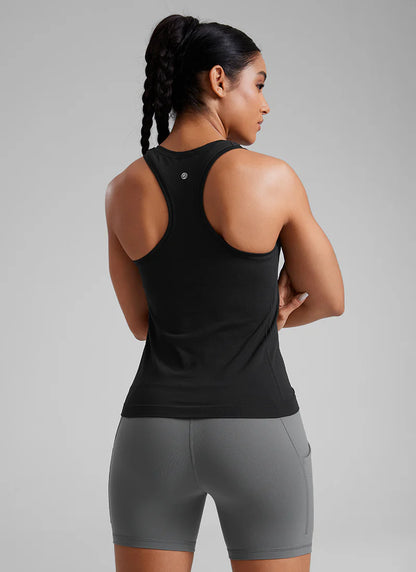 CRZ YOGA Seamless Scoop Neck Tanks Racerback