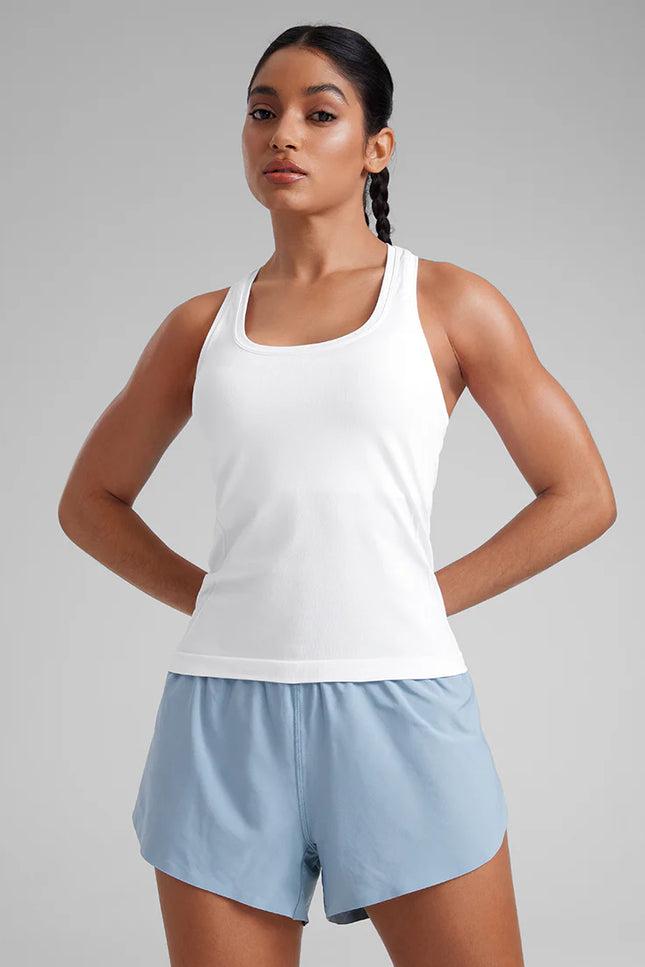 CRZ YOGA Seamless Scoop Neck Tanks Racerback
