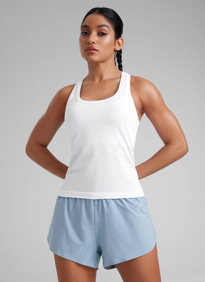 CRZ YOGA Seamless Scoop Neck Tanks Racerback