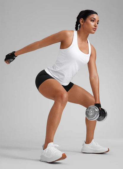 CRZ YOGA Seamless Scoop Neck Tanks Racerback