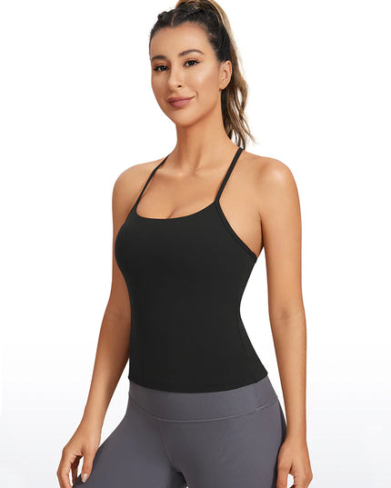 CRZ YOGA Butterluxe Waist Length Y Back Built in Bra Tank