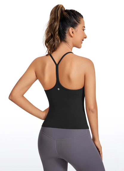 CRZ YOGA Butterluxe Waist Length Y Back Built in Bra Tank