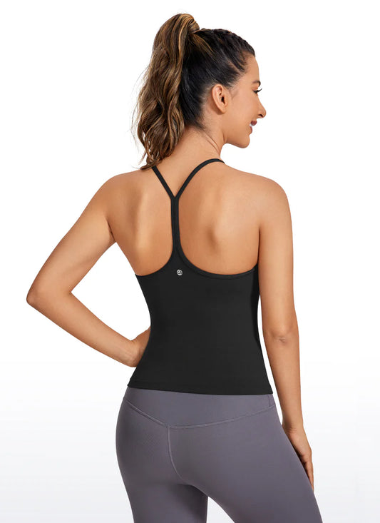 CRZ YOGA Butterluxe Waist Length Y Back Built in Bra Tank