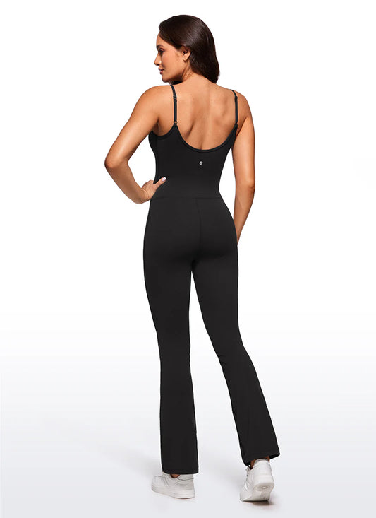 CRZ YOGA Butterluxe Flare Jumpsuits Build-in Bra Bodysuits